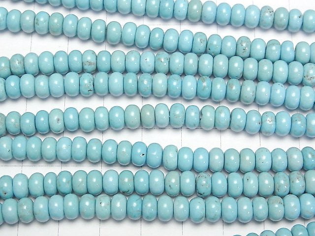 Magnesite Turquoise  Roundel 6x6x3mm 1strand beads (aprx.15inch/38cm)