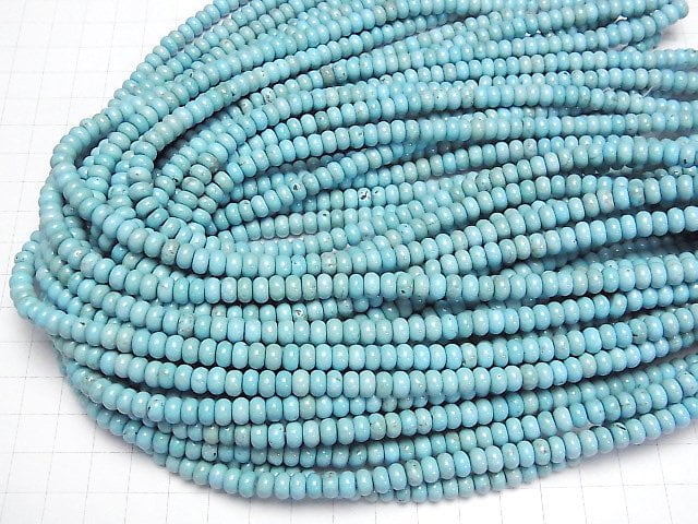 Magnesite Turquoise  Roundel 6x6x3mm 1strand beads (aprx.15inch/38cm)