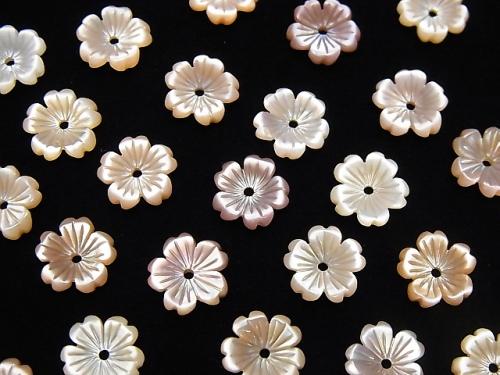 [Video] High Quality Pink Shell AAA Flower 8mm Central Hole 3pcs