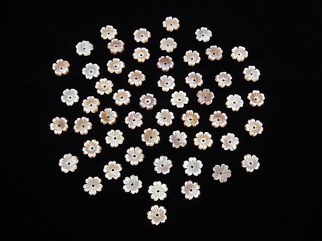 [Video] High Quality Pink Shell AAA Flower 8mm Central Hole 3pcs