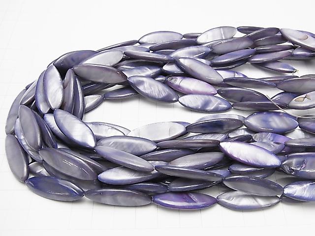 Purple color Shell Marquise 30x10x4mm 1strand beads (aprx.13inch / 32cm)