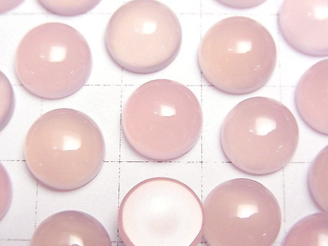[Video]High Quality Pink Purple Chalcedony AAA Round Cabochon 10x10mm 5pcs