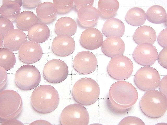 [Video]High Quality Pink Purple Chalcedony AAA Round Cabochon 10x10mm 5pcs
