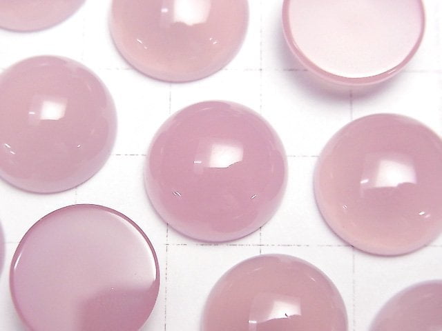 [Video]High Quality Pink Purple Chalcedony AAA Round Cabochon 16x16mm 2pcs