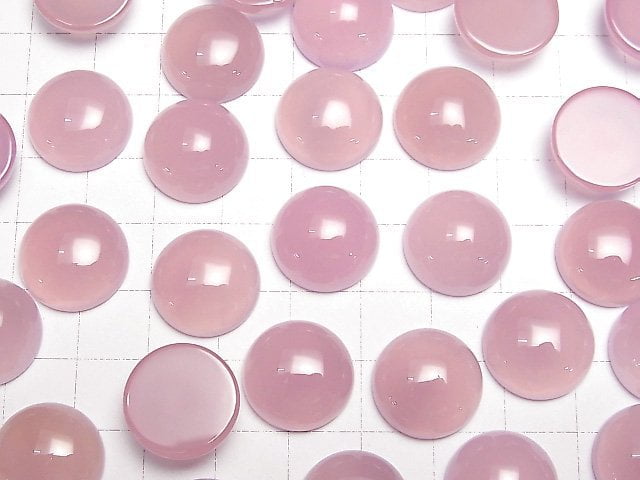 [Video]High Quality Pink Purple Chalcedony AAA Round Cabochon 16x16mm 2pcs