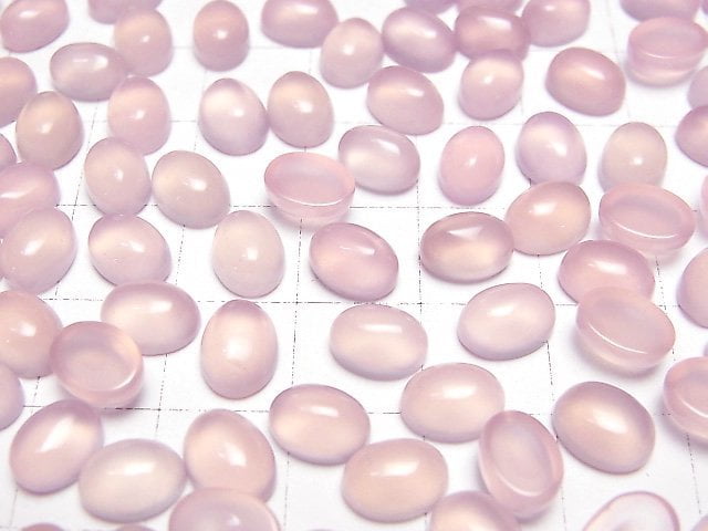 [Video]High Quality Pink Purple Chalcedony AAA Oval Cabochon 8x6mm 5pcs