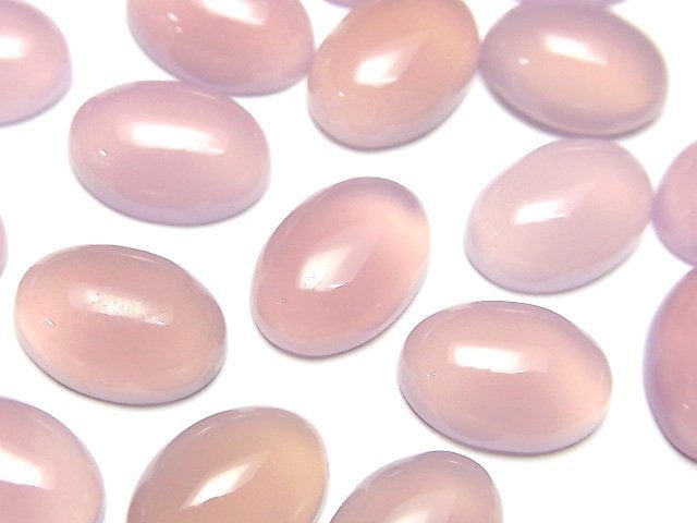 [Video]High Quality Pink Purple Chalcedony AAA Oval Cabochon 14x10mm 5pcs