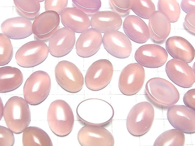 [Video]High Quality Pink Purple Chalcedony AAA Oval Cabochon 14x10mm 5pcs