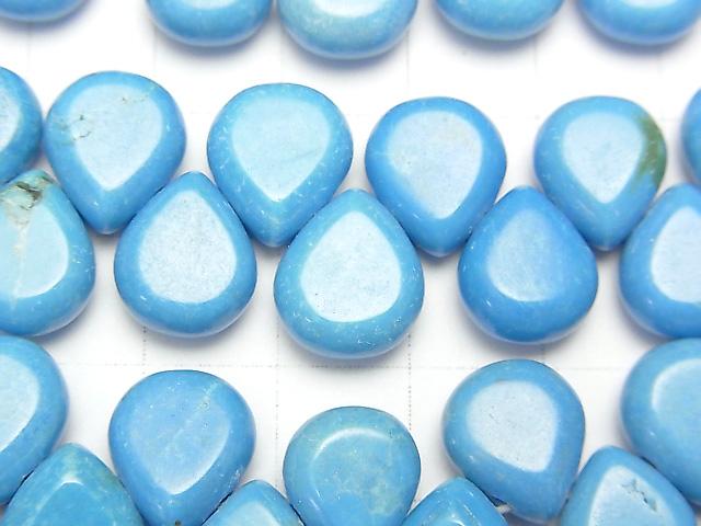 Magnesite Turquoise Pear shape 12x10mm Blue color 1strand beads (aprx.7inch/17cm)