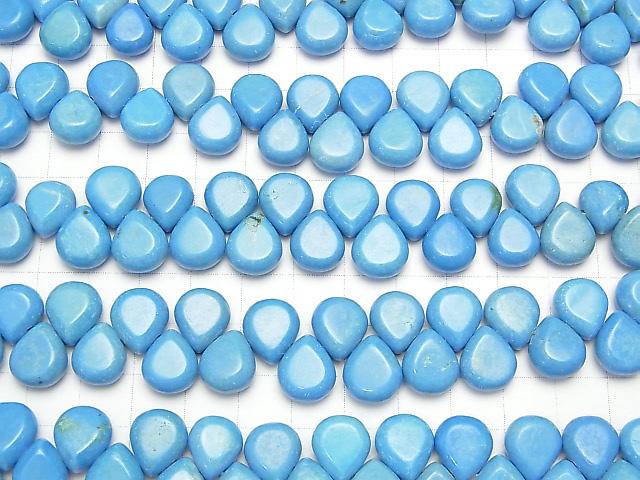 Magnesite Turquoise Pear shape 12x10mm Blue color 1strand beads (aprx.7inch/17cm)