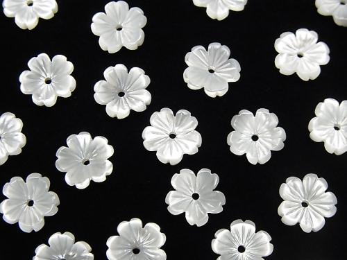 [Video] High Quality White Shell AAA Flower 8mm Central Hole 3pcs