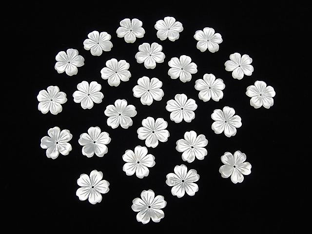 [Video] High Quality White Shell AAA Flower 15mm Central Hole 2pcs