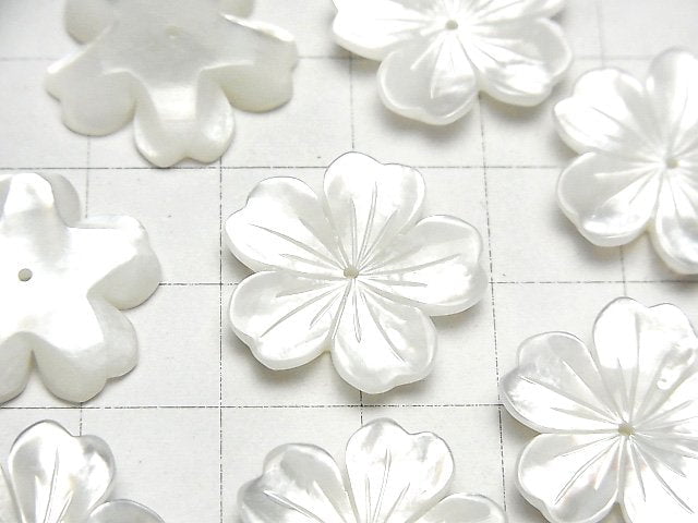 High Quality White Shell AAA Flower 19mm Center Hole 1pc