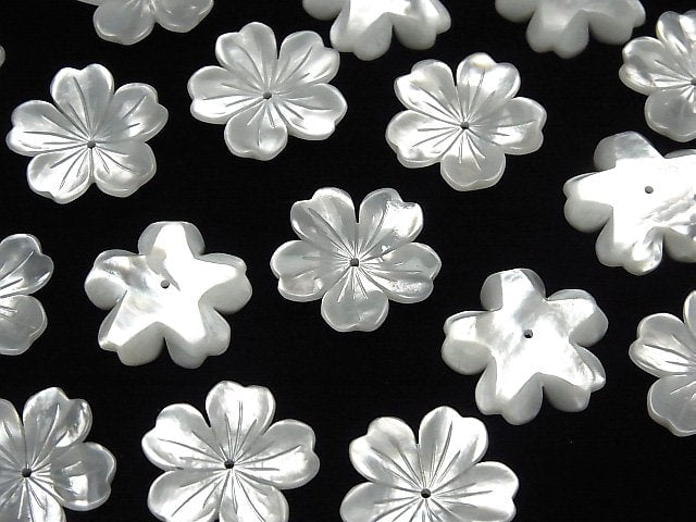 High Quality White Shell AAA Flower 19mm Center Hole 1pc