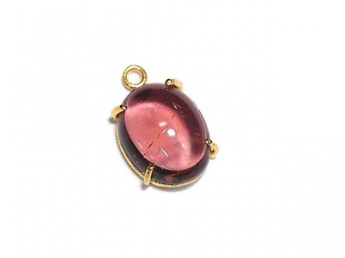 [Video] [One of a kind] High Quality Pink Tourmaline AAA Bezel Setting 18KGP 1pc NO.15