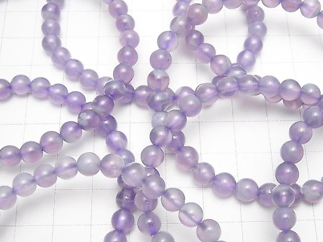[Video] Indonesia Natural Color Purple Chalcedony AAA- Round 5.5-6mm 1strand (Bracelet)