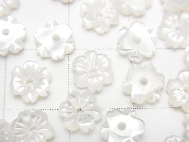 [Video] High Quality White Shell AAA Flower 6mm Center Hole 4pcs