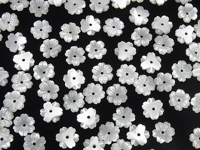 [Video] High Quality White Shell AAA Flower 8mm Center Hole 3pcs