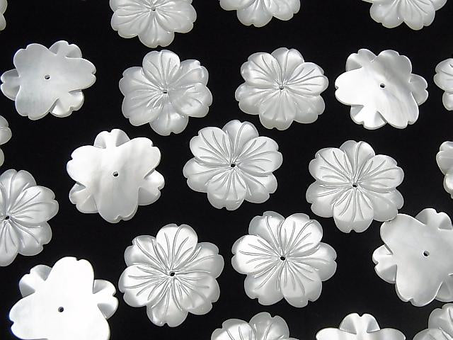 [Video] High Quality White Shell AAA Flower 20mm Center Hole 1pc