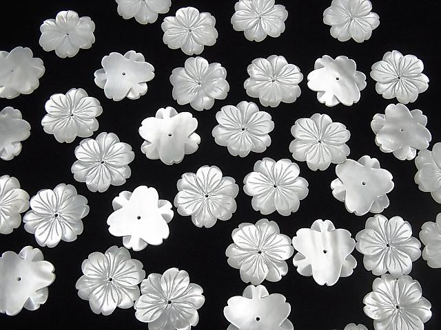 [Video] High Quality White Shell AAA Flower 20mm Center Hole 1pc