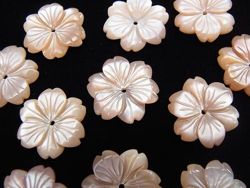 [Video] High Quality Pink Shell AAA Flower 15mm Center Hole 2pcs