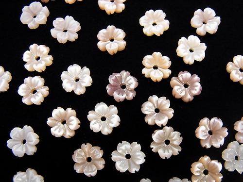 [Video] High Quality Pink Shell AAA Flower 6mm Center Hole 4pcs