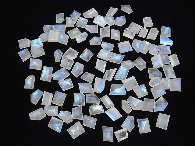 [Video] High Quality Rainbow Moonstone AAA- Undrilled Fancy Shape Faceted 3pcs