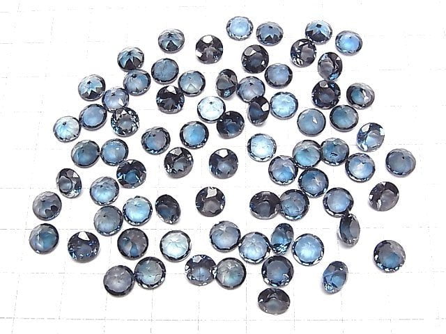 [Video]High Quality London Blue Topaz AAA Loose stone Round Faceted 7x7mm 2pcs