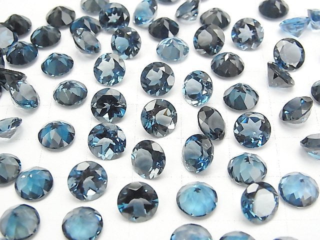 [Video]High Quality London Blue Topaz AAA Loose stone Round Faceted 8x8mm 1pc
