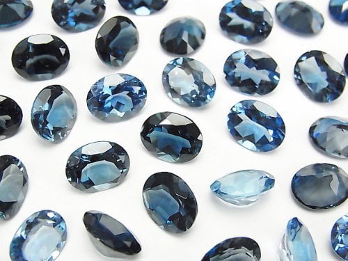 [Video]High Quality London Blue Topaz AAA Loose stone Oval Faceted 10x8mm 1pc