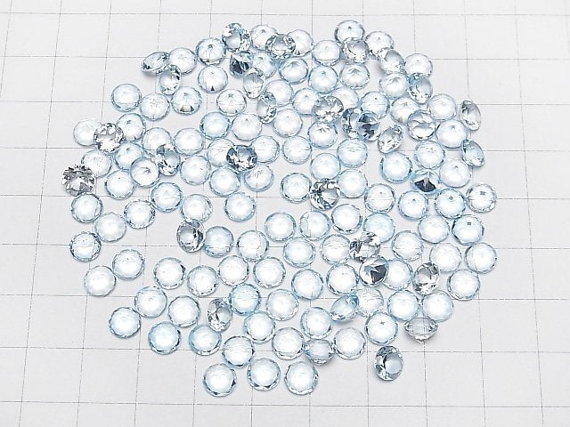 [Video]High Quality Sky Blue Topaz AAA Loose stone Round Faceted 6x6mm 5pcs