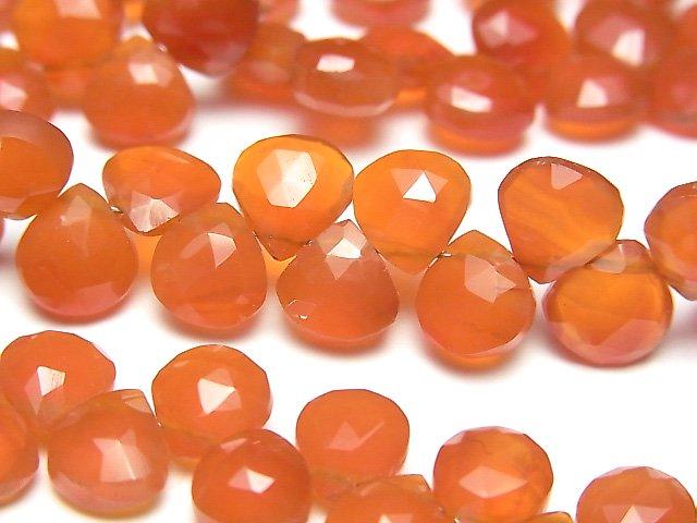 [Video] High Quality Carnelian AAA- Chestnut Faceted Briolette [Dark Color] half or 1strand beads (aprx.7inch / 18cm)