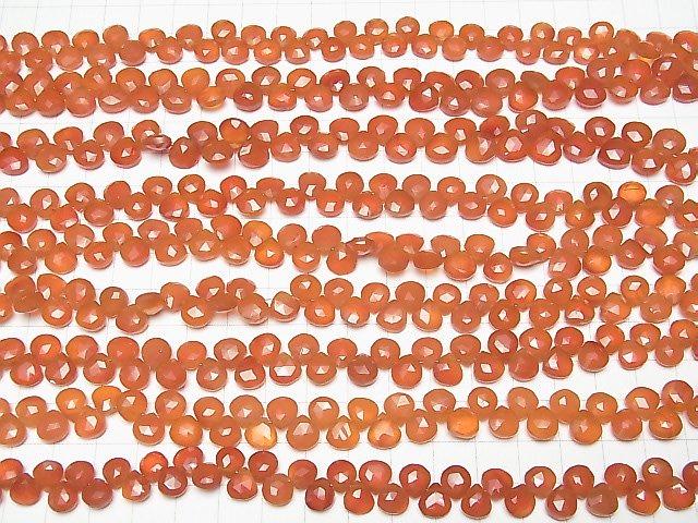 [Video] High Quality Carnelian AAA- Chestnut Faceted Briolette [Dark Color] half or 1strand beads (aprx.7inch / 18cm)