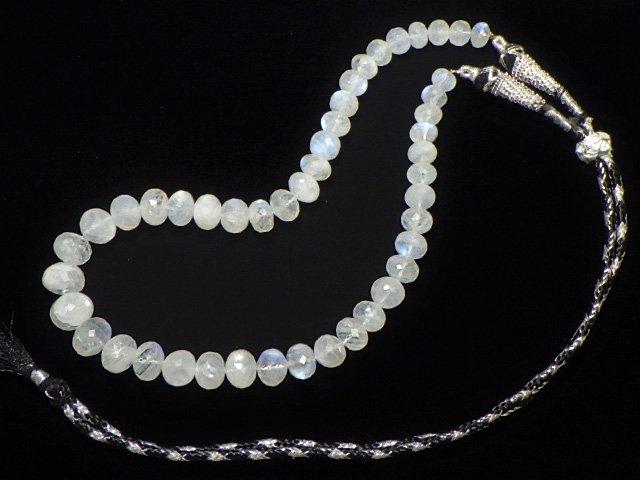 [Video] [One of a kind] High Quality Rainbow Moonstone AAA Faceted Button Roundel 1strand beads (aprx.15inch / 36cm) NO.4