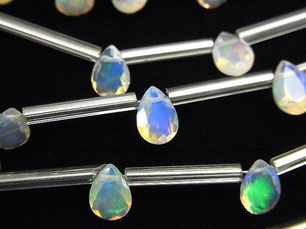 [Video] High Quality Ethiopia Opal AAA Pear shape Faceted 7x5mm 1strand (8pcs)