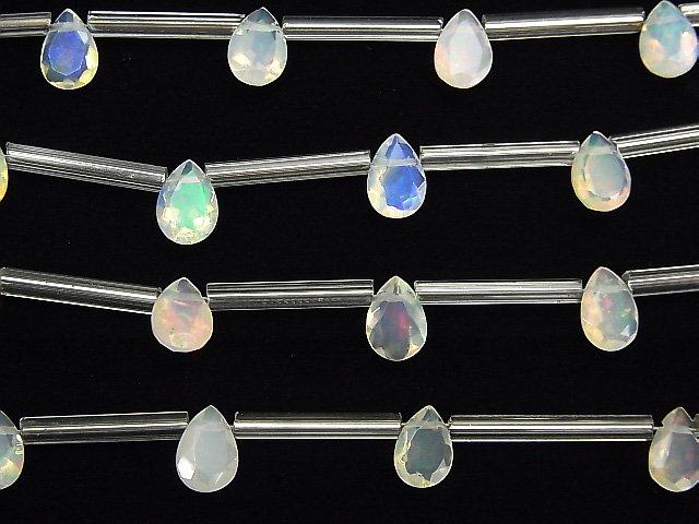 [Video] High Quality Ethiopia Opal AAA Pear shape Faceted 7x5mm 1strand (8pcs)