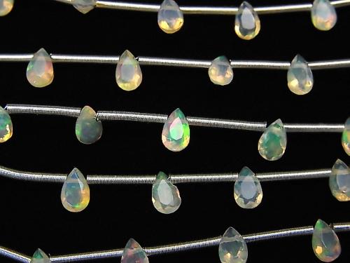 [Video] High Quality Ethiopia Opal AAA Pear shape Faceted 5x3mm 1strand beads (aprx.4inch / 9cm)