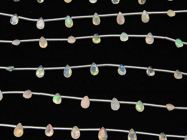 [Video] High Quality Ethiopia Opal AAA Pear shape Faceted 5x3mm 1strand beads (aprx.4inch / 9cm)