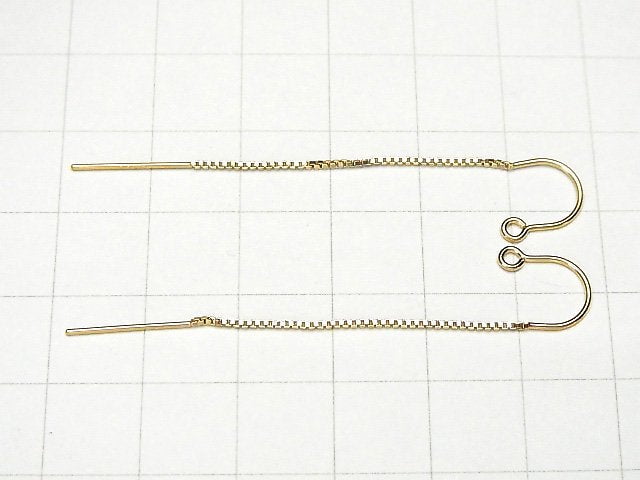 14KGF American Threader Earrings Cable Box with Hook (Venetian) 1pair