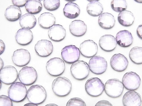 [Video]High Quality Amethyst AAA Round Faceted Cabochon 6x6mm 5pcs