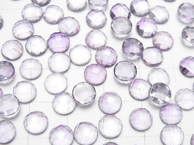 [Video]High Quality Amethyst AAA Round Faceted Cabochon 6x6mm 5pcs