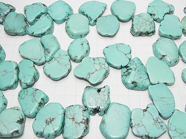 Magnesite Turquoise  Slice Nugget  Top Side Drilled Hole  1strand beads (aprx.14inch/35cm)