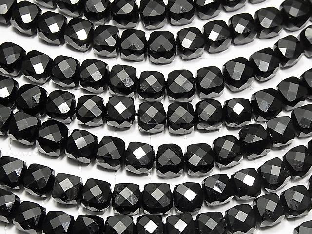 [Video] High Quality! Black Spinel AAA Cube Shape 8x8x8mm half or 1strand beads (aprx.15inch / 36cm)