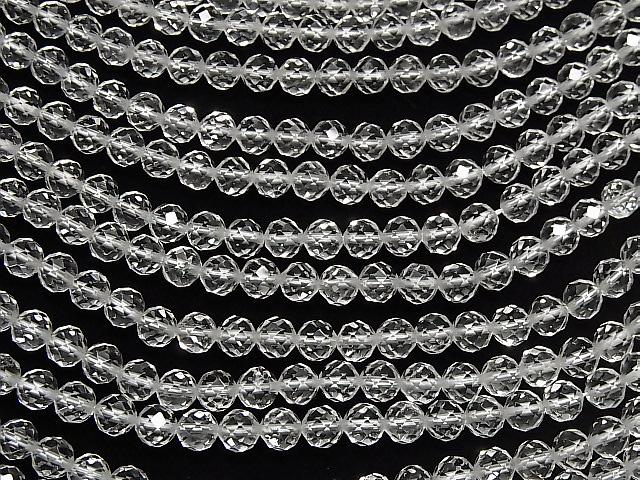 [Video] High Quality! Crystal AAA- 64Faceted Round 5mm half or 1strand beads (aprx.15inch / 37cm)