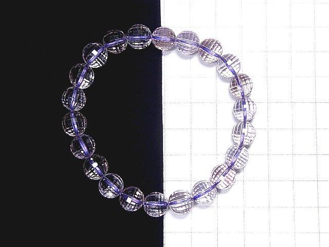 [Video] [One of a kind] High Quality Ametrine AAA- Mirror Faceted Round 8.5mm Bracelet NO.89