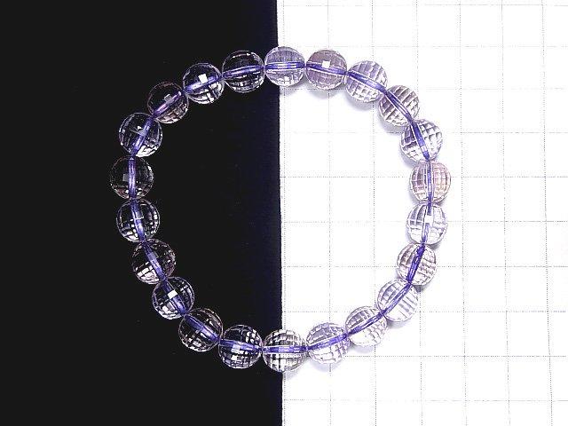 [Video] [One of a kind] High Quality Ametrine AAA- Mirror Faceted Round 8.5mm Bracelet NO.90