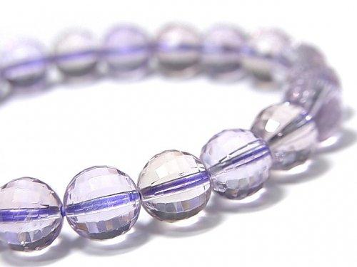 [Video] [One of a kind] High Quality Ametrine AAA- Mirror Faceted Round 8.5mm Bracelet NO.97