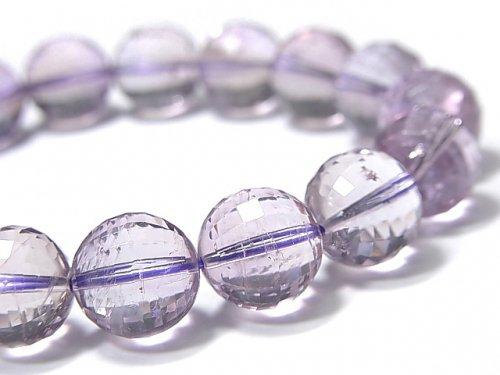 [Video] [One of a kind] High Quality Ametrine AAA- Mirror Faceted Round 11.5mm Bracelet NO.101