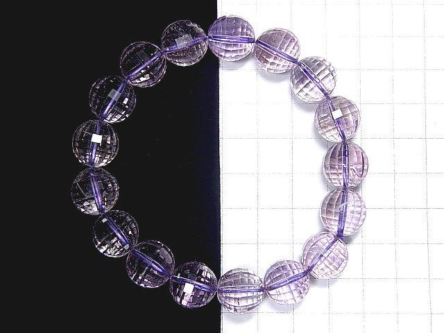 [Video] [One of a kind] High Quality Ametrine AAA- Mirror Faceted Round 11.5mm Bracelet NO.101