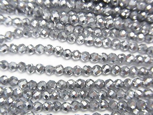 [Video] Hematite Faceted Round 2mm Silver Coating 1strand beads (aprx.15inch / 37cm)